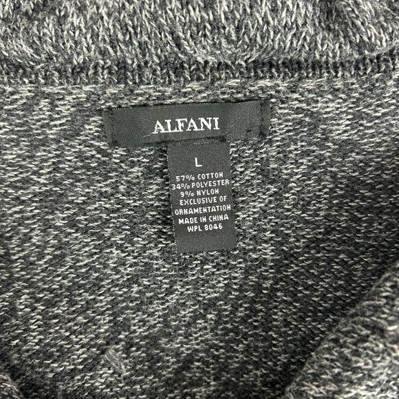 Alfani Cardigan Sweater Coat Women L Gray Knit Long Button Pockets Collared Cozy - Picture 13 of 14